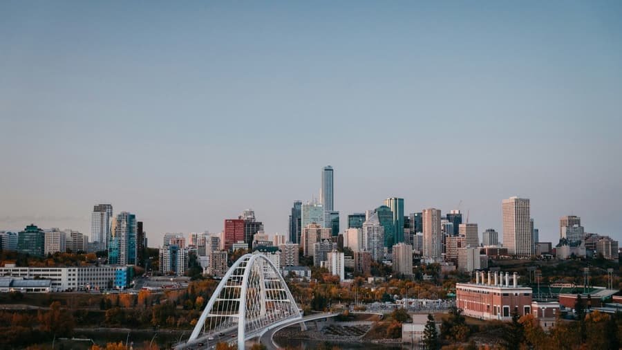 Edmonton skyline and river valley
